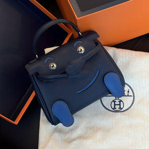 Hermès Kelly Doll (Quelle Idole) Bleu Indigo Swift Leather with Palladium Hardware (Limited Edition Blue Box)