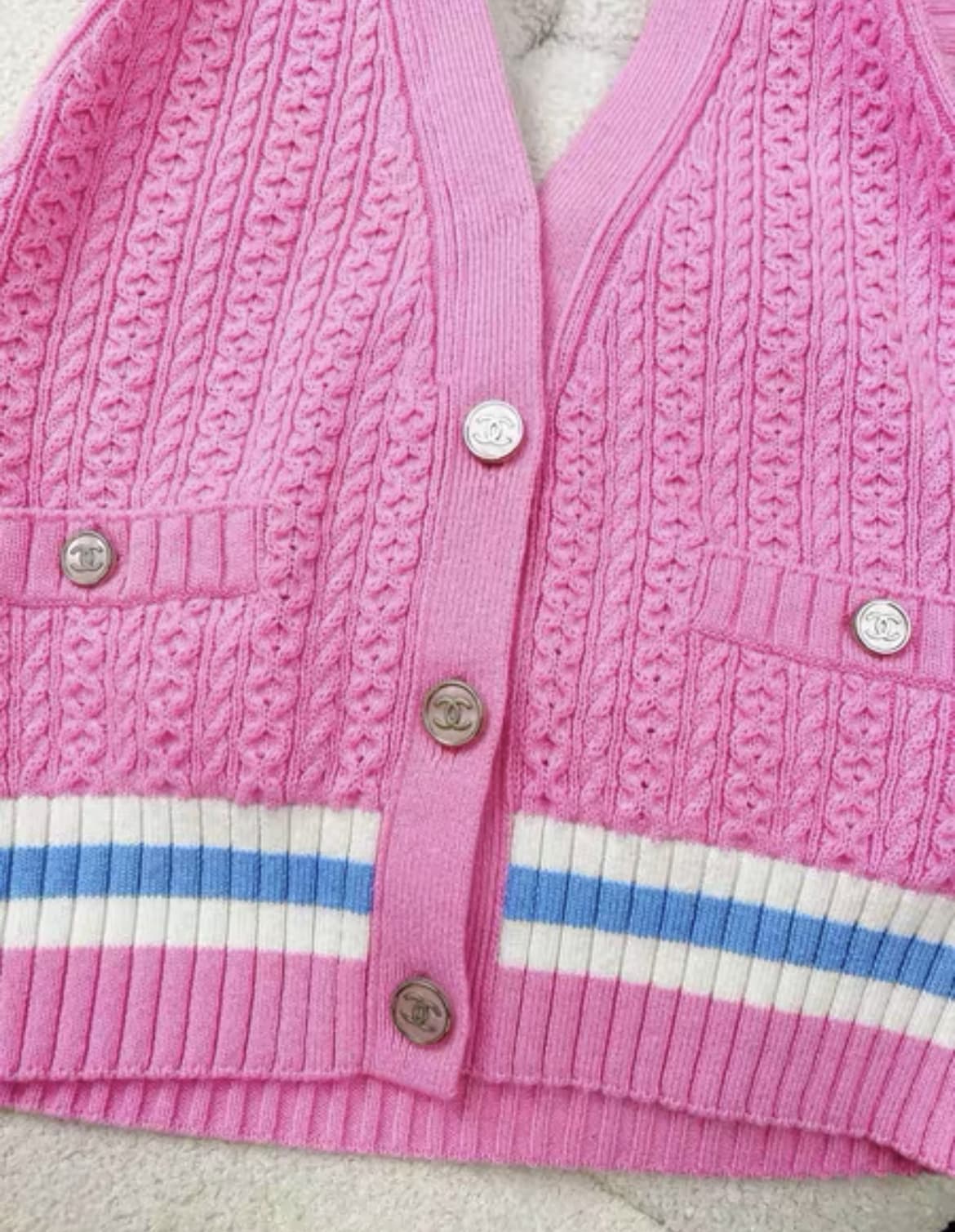 Chanel 23P pink knitted top