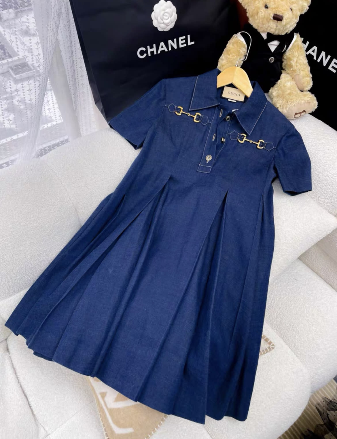 GUCCI Gucci blue denim dress - 36 Dress - Secondhand luxury from Wararni