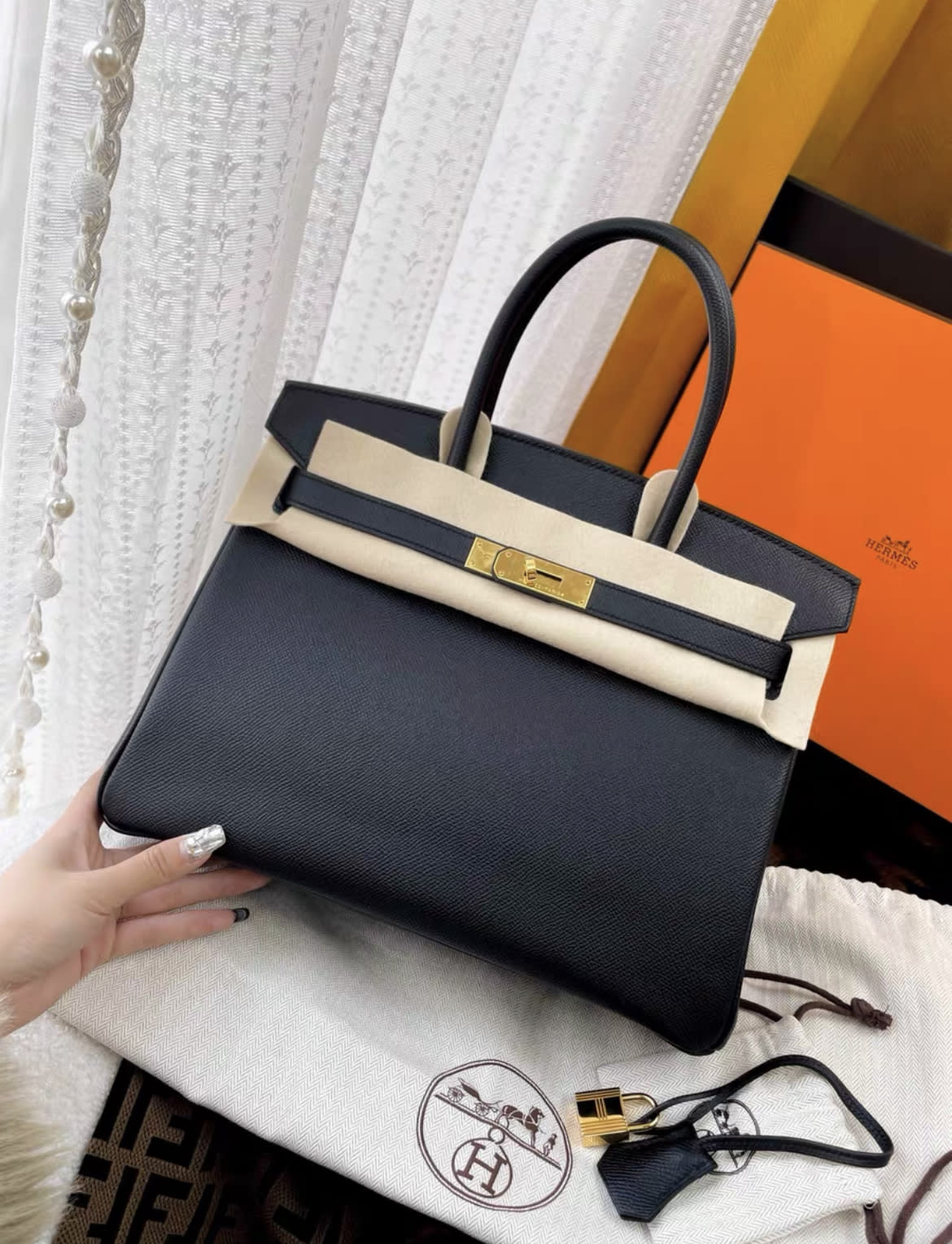 Hermès Hermès Birkin 30 Black Epsom Gold Hardware - 30 Tote Bag - Used fashion item from Wararni