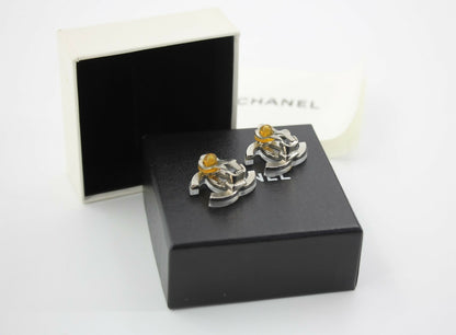 Chanel Vintage 03C Mirror Silver CC Clip-on Earrings