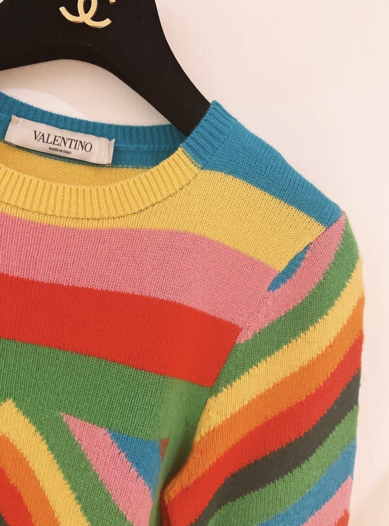 Valentino Rainbow Cashmere Sweater