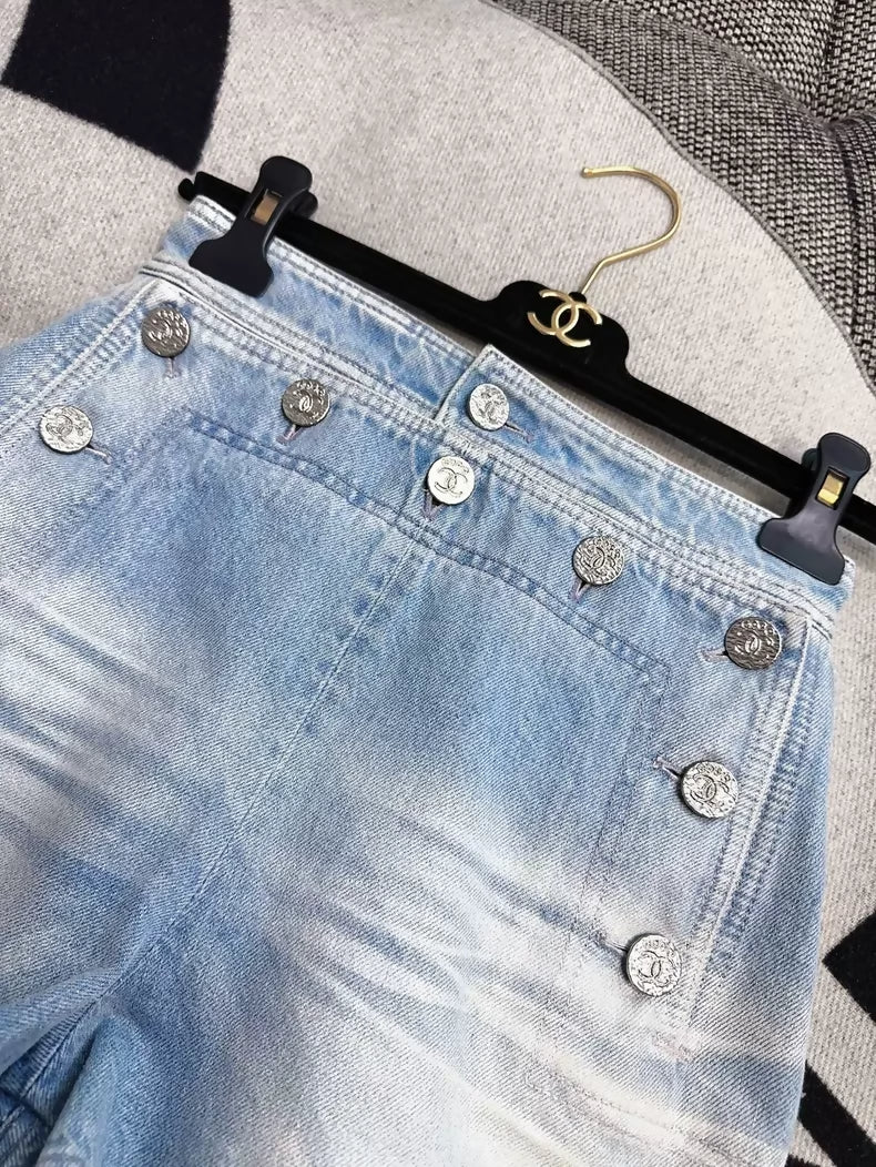Chanel Blue Denim Shorts