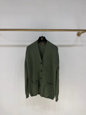 Loro Piana Fall/Winter 2025 Baby Cashmere Two-Pocket Forest Green Cardigan