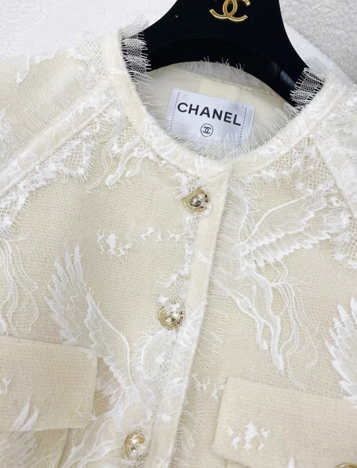 Chanel 20 White Lace Jacket