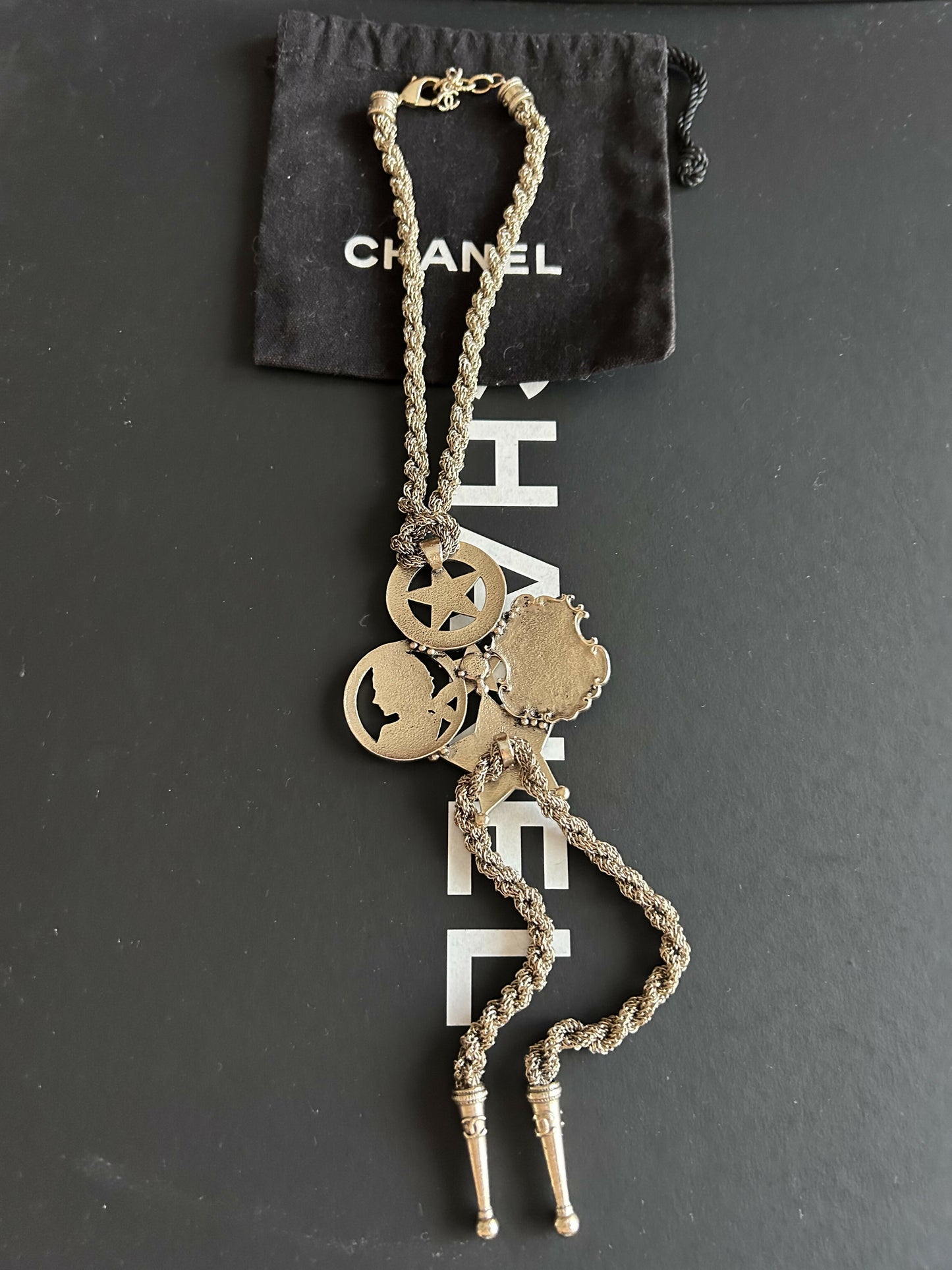 Chanel Bolo Dallas Tie Necklace with Charms