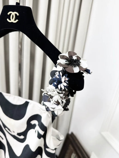 Chanel black and white dress