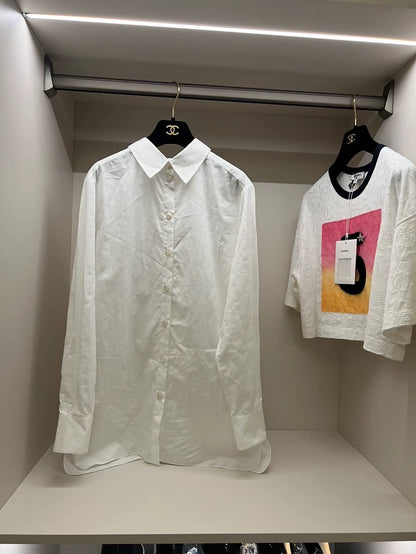 Chanel 24C star-patterned logo shirt