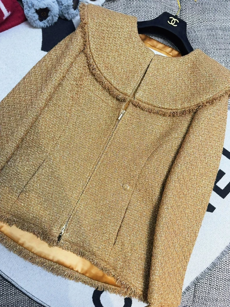Chanel 19A Gold tweed jacket
