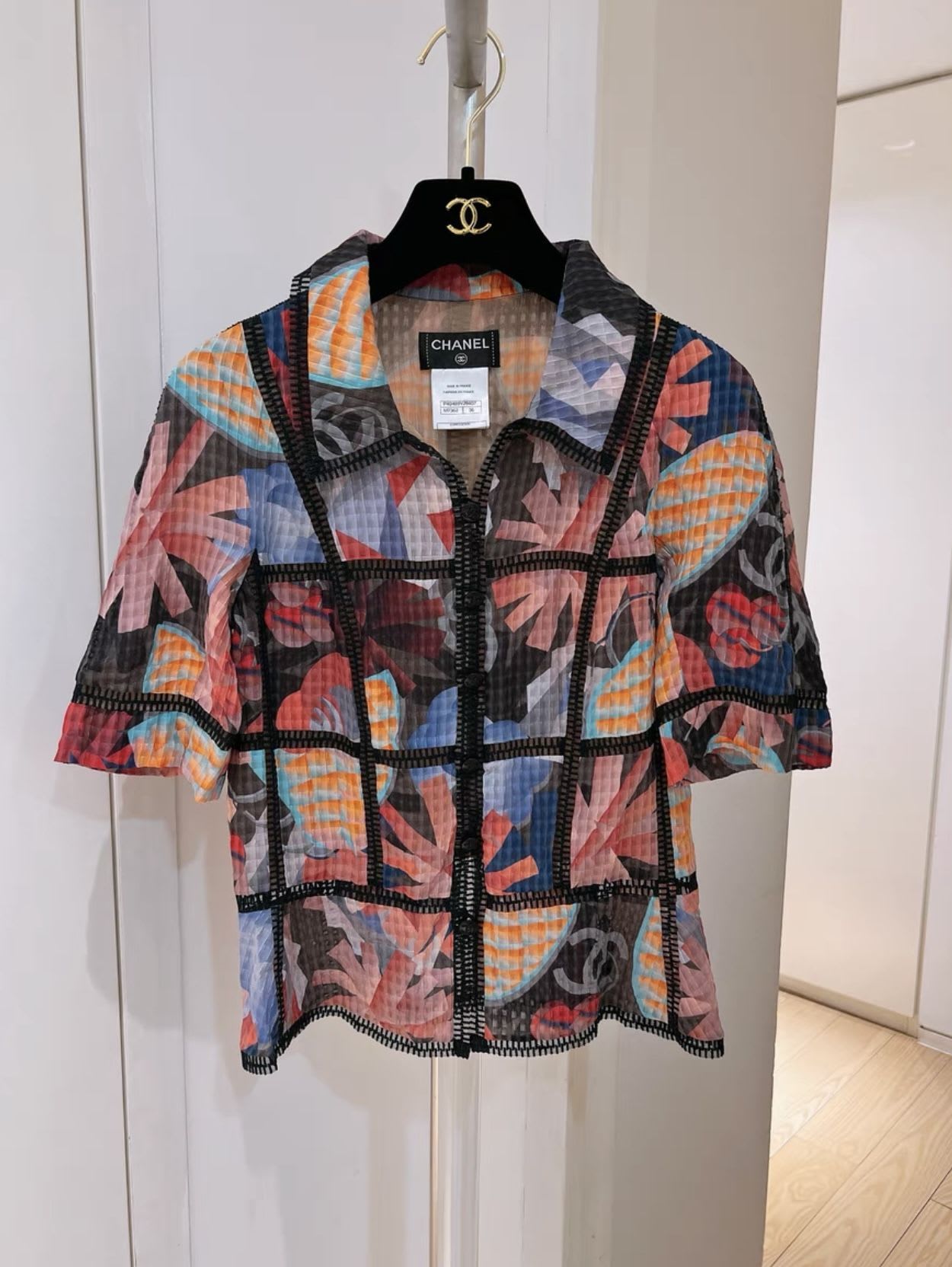 Chanel colorful printed silk shirt and shirt set