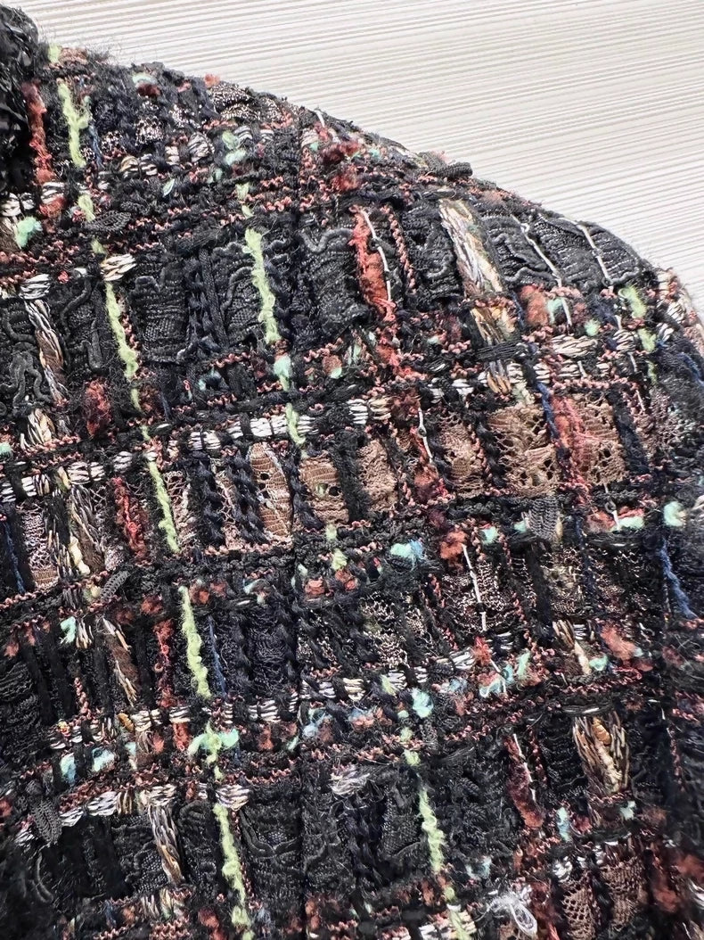 Chanel 25A black & multicolour tweed jacket