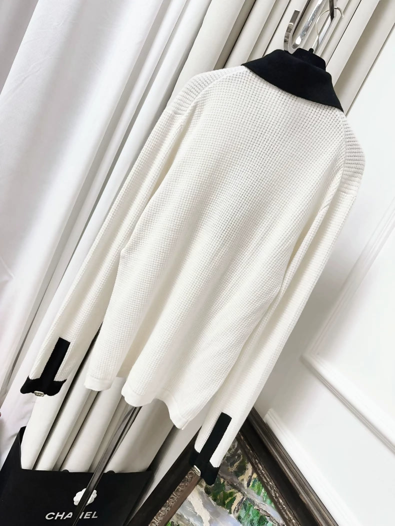 Chanel 23A off-white Polo top