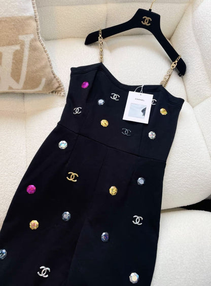 Chanel 21 autumn and winter black jumpsuit