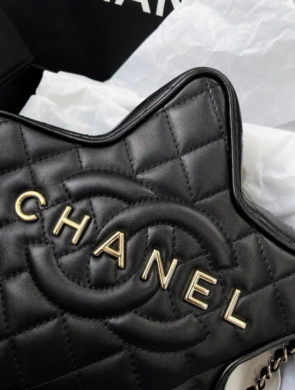 CHANEL 24C STAR BAG LAMBSKIN BLACK GHW