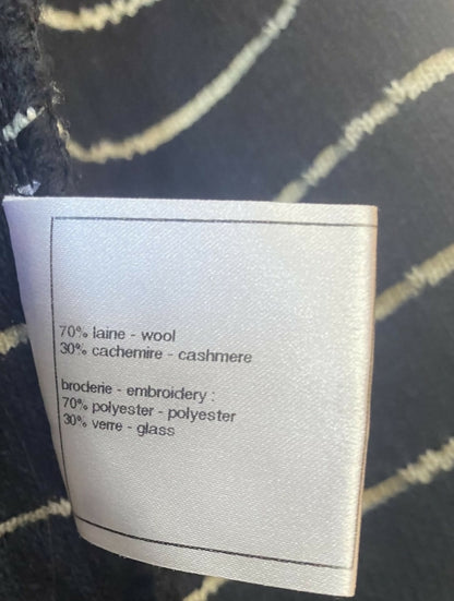 Chanel 10A Iceberg Collection Striped Metallic Long Cardigan FR 34