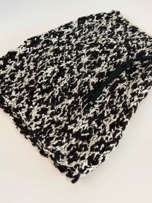 Chanel 24K Black and White Knit Skirt
