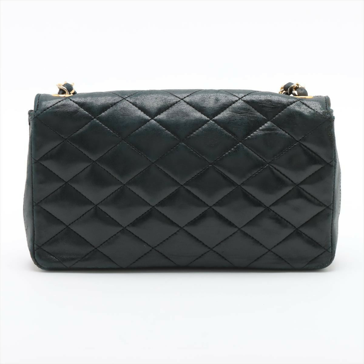 Chanel Vintage Black Navy Lambskin Big Coco Matelasse Flap