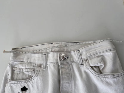 Chrome Hearts white green zebra cross pants