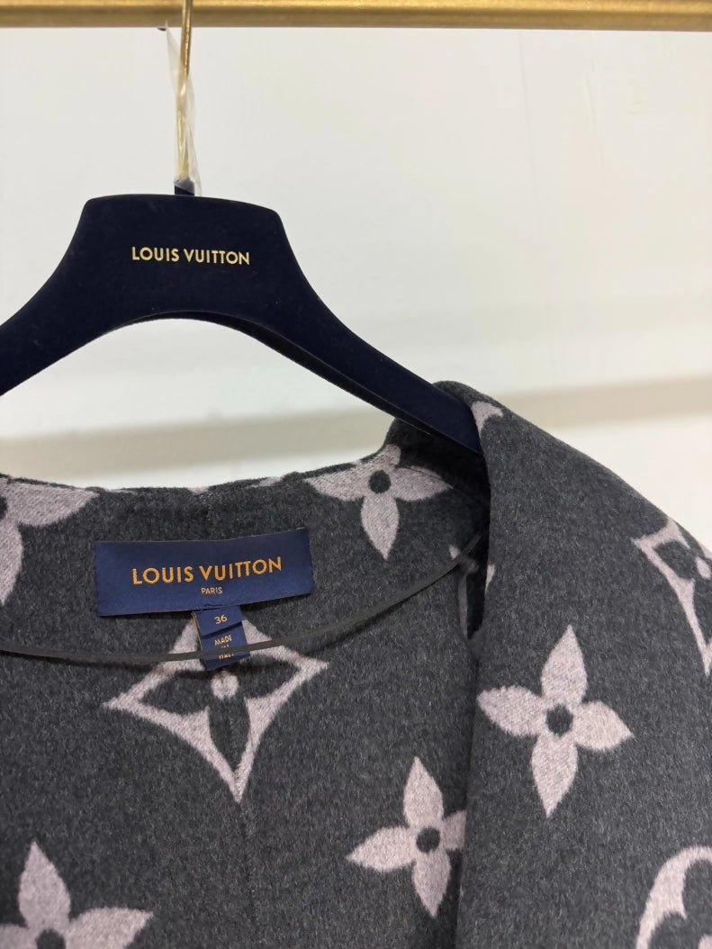 Louis Vuitton grey logo print coat