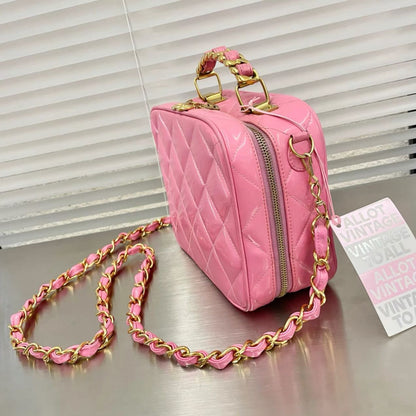 Vintage Chanel Patent Leather Barbie Pink Tote Bag