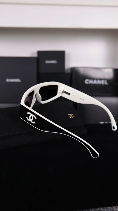 Chanel 24S CH6057 Black and White Sunglasses