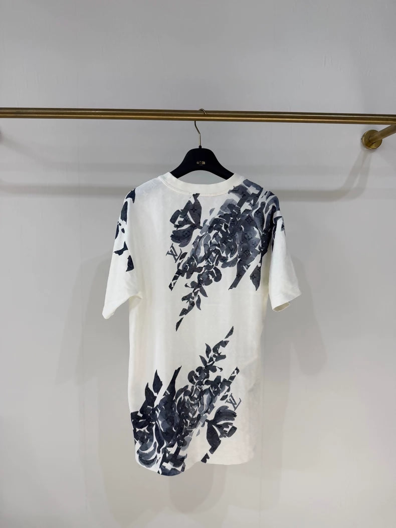 Louis Vuitton blue and white monogram print T-shirt