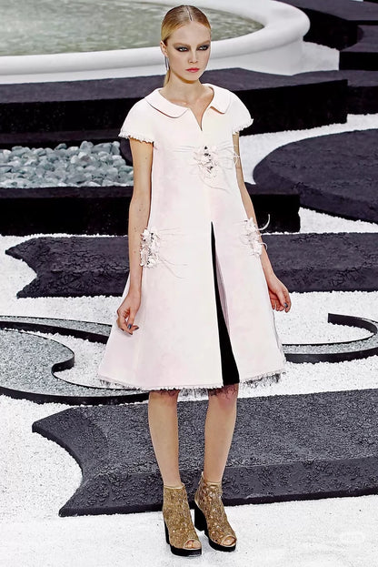 Chanel pink dress with a black tulle lining