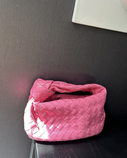 Bv Pink Woven Mini Jodie Tote