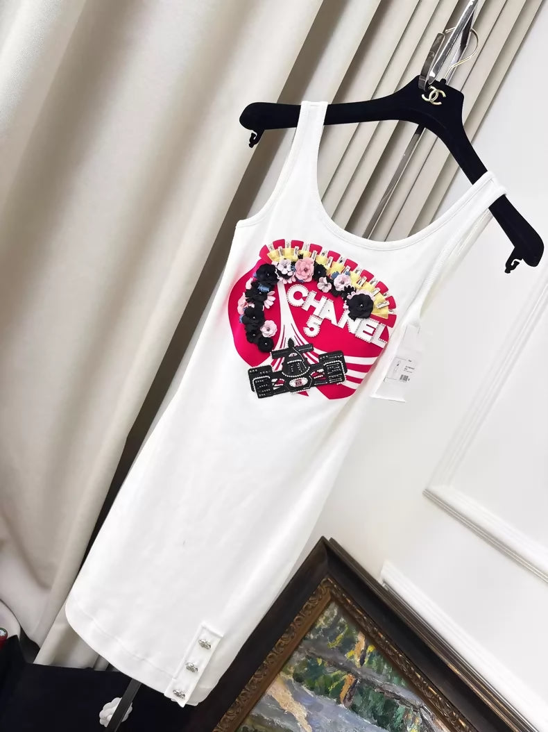 Chanel 23C F1 white dress