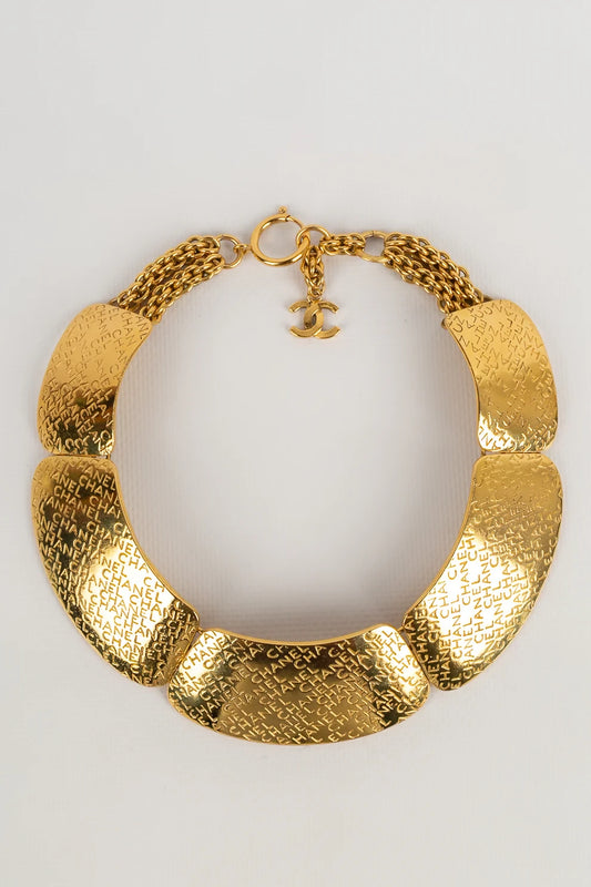 Chanel Engraved Collar Necklace, Late 1980s