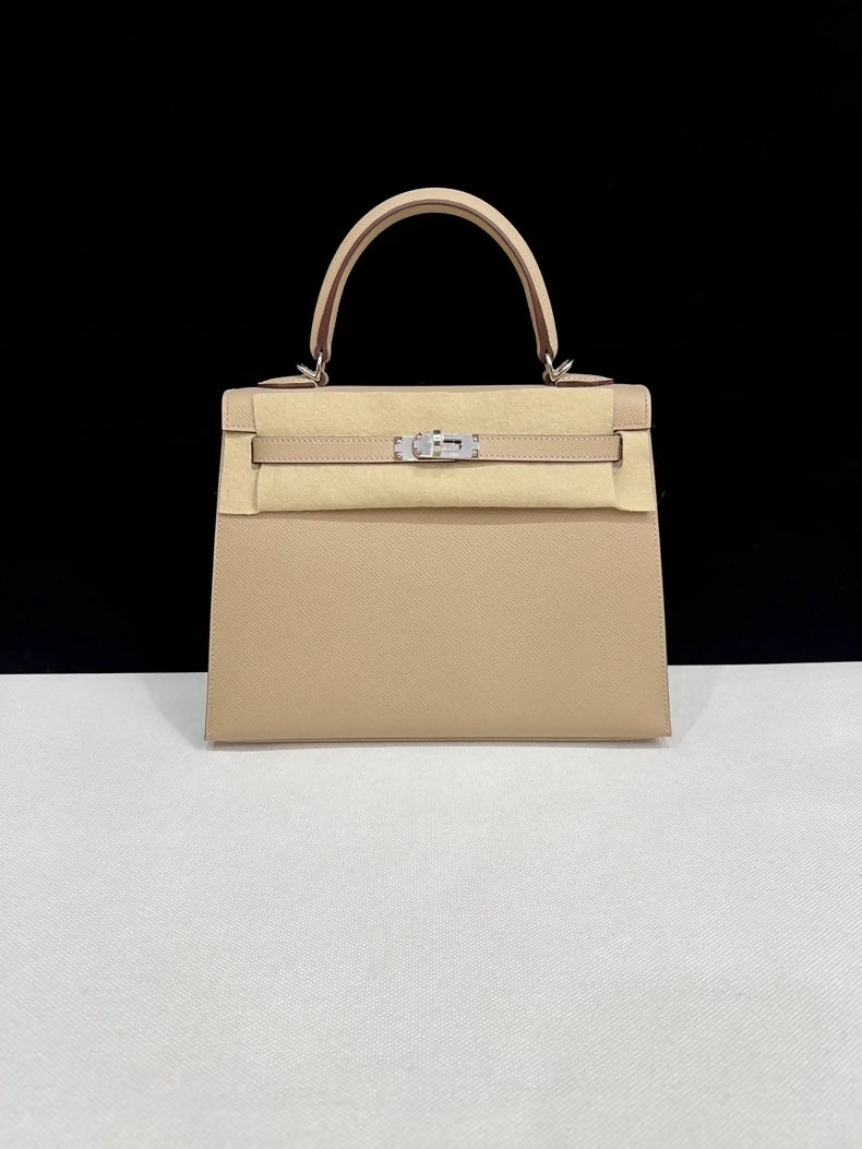 Hermes Kelly 25 trench coat Epsom leather palladium hardware