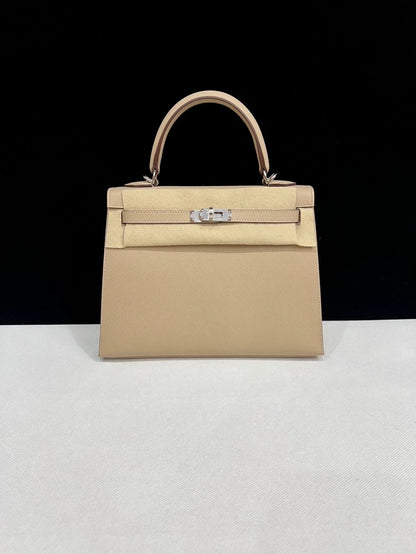 Hermes Kelly 25 trench coat Epsom leather palladium hardware