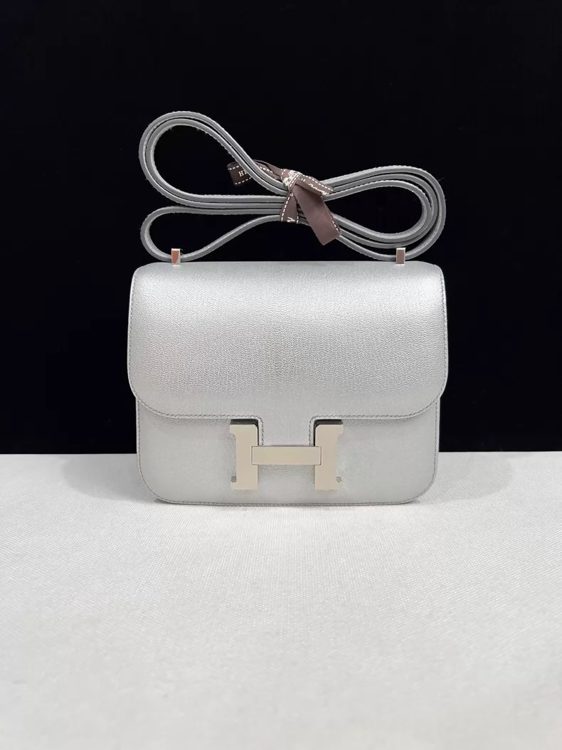 Hermes Constance 19 Olympic Silver leather palladium hardware