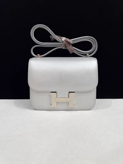 Hermes Constance 19 Olympic Silver leather palladium hardware