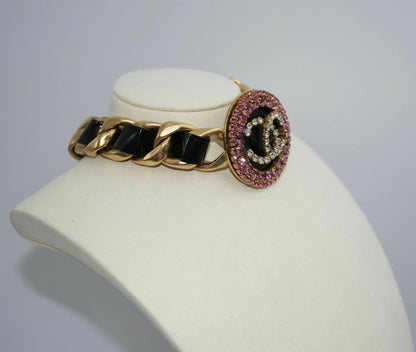Chanel Vintage 95P Rhinestone Barbie Series Pink Choker