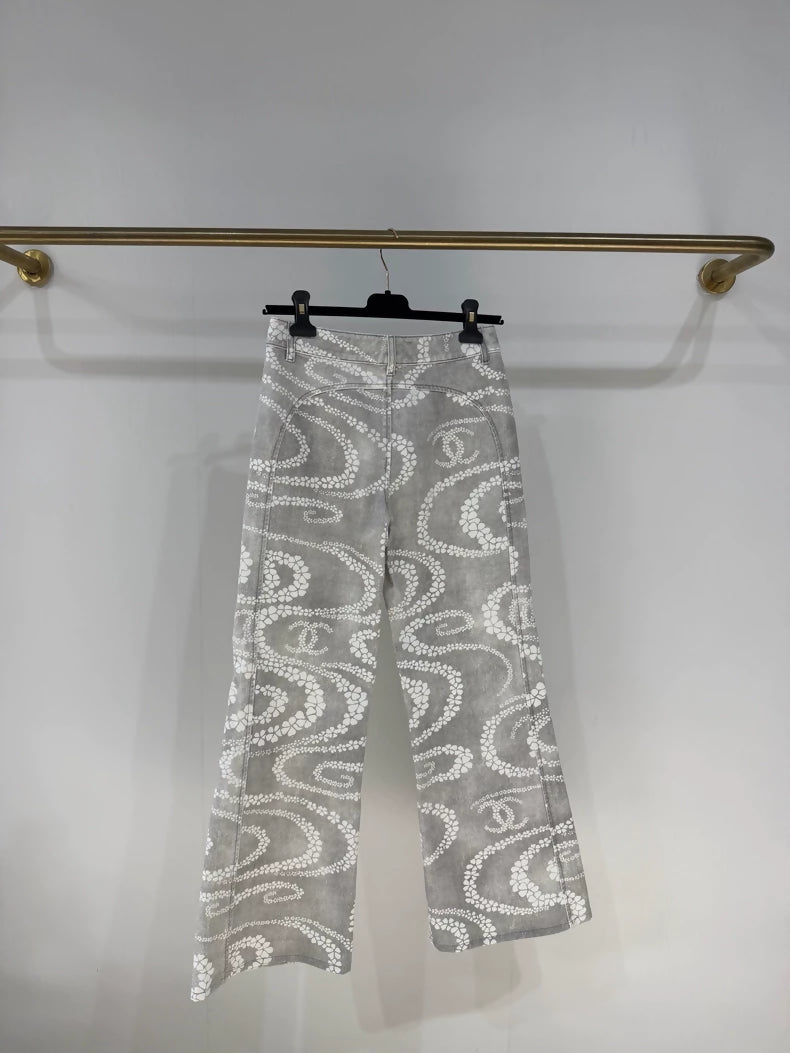 Chanel 25M Coco Beach series light grey jeans