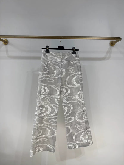 Chanel 25M Coco Beach series light grey jeans