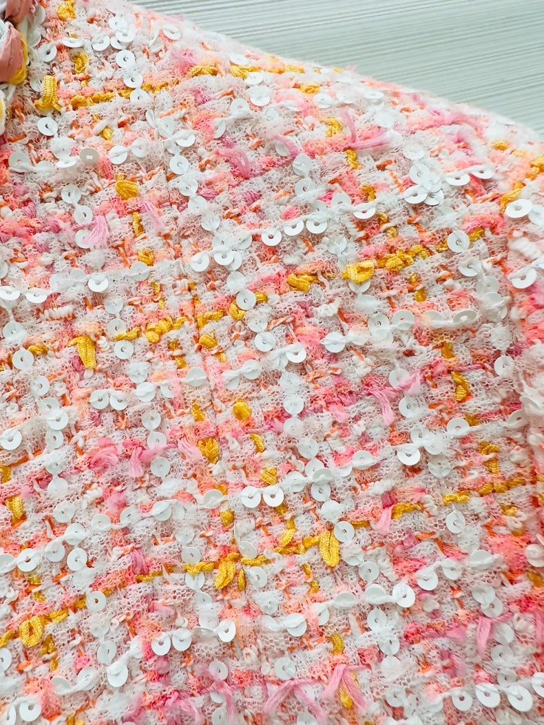 Chanel 19C pink tweed dress jacket