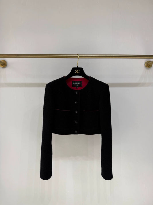 Chanel 21K black cropped jacket