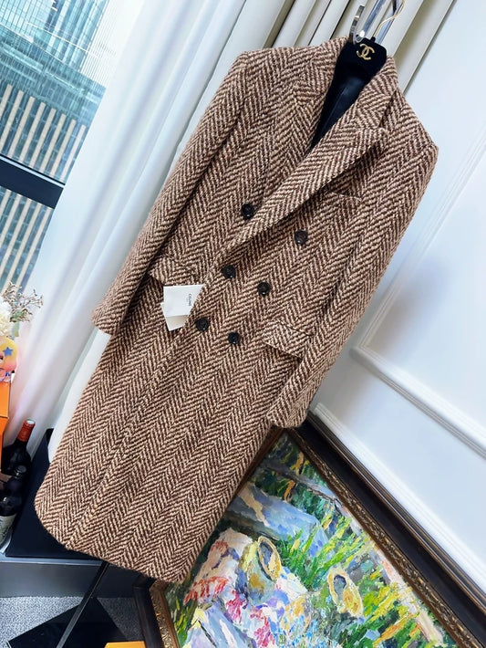 Celine runway brown wool long coat,