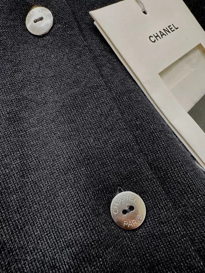 Chanel 26P black knit cardigan, F34