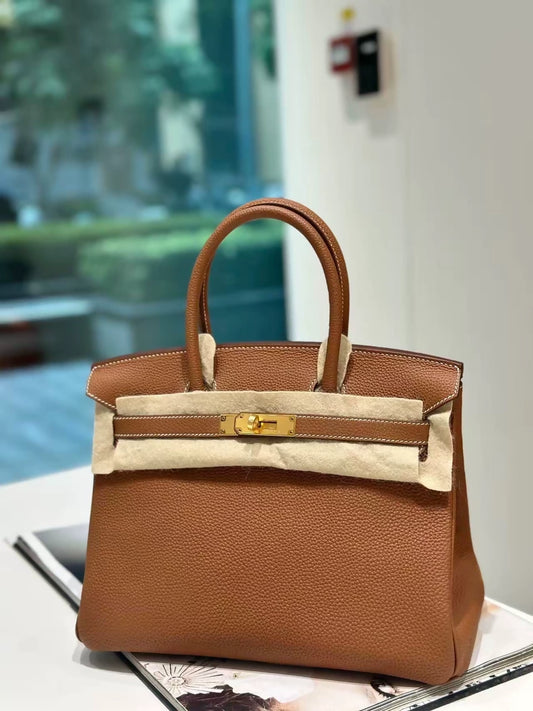 Hermes Birkin 30 gold-brown togo leather with gold hardware