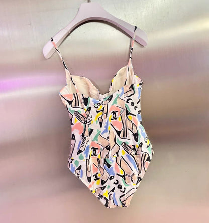 Vintage Chanel graffiti swimsuit