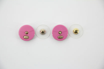 Chanel D19K Acrylic Pink Purple Thin Round Earrings