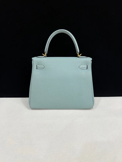 Hermes Kelly 25 sky blue Togo leather with gold hardware