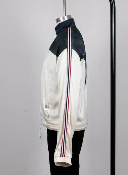 Chanel 2002 Spring/Summer Vintage Cream CC Logo Star Bomber Jacket