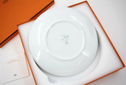 Hermes Green and Gold Porcelain Carnets d’Equateur Dessert Plates