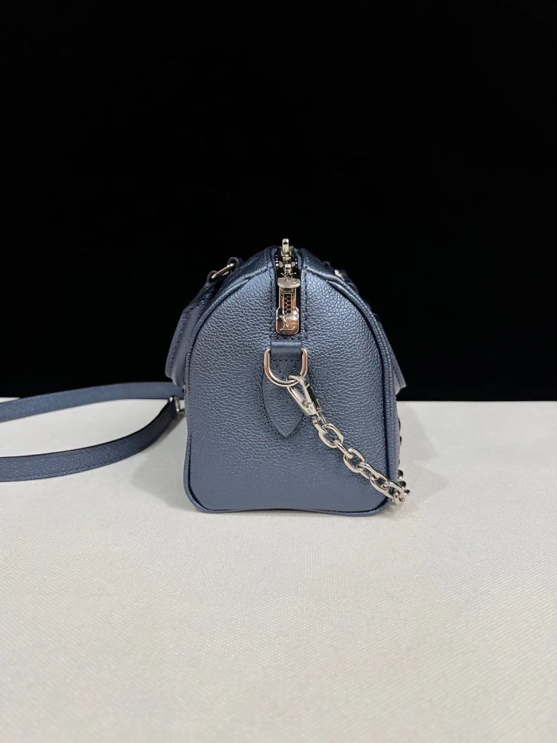 Louis Vuitton Speedy 20 blue embossed silver hardware