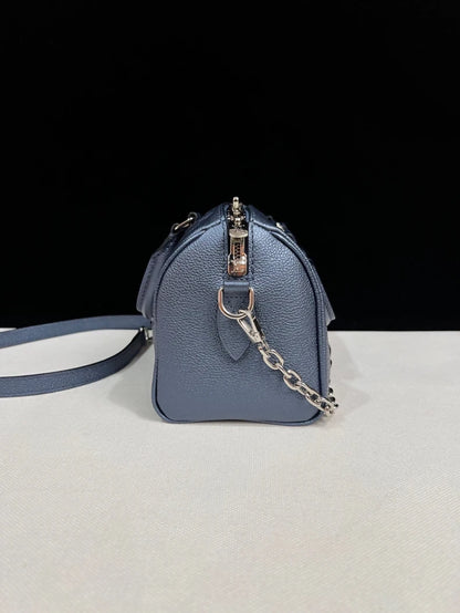 Louis Vuitton Speedy 20 blue embossed silver hardware