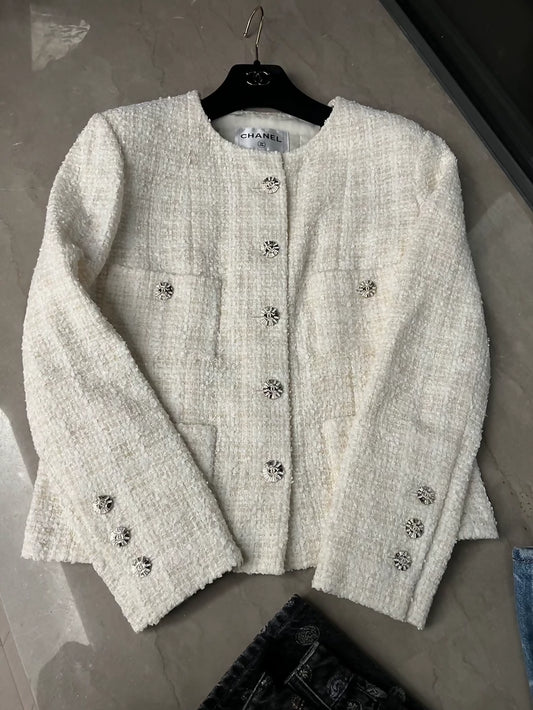 Chanel 23C White tweed jacket